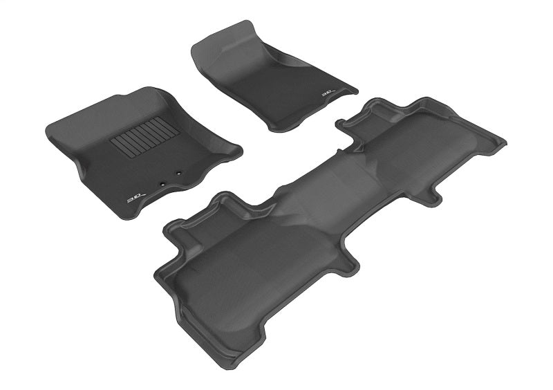 3D MAXpider 2011-2017 Ford Expedition Kagu 1st & 2nd Row Floormats - Black