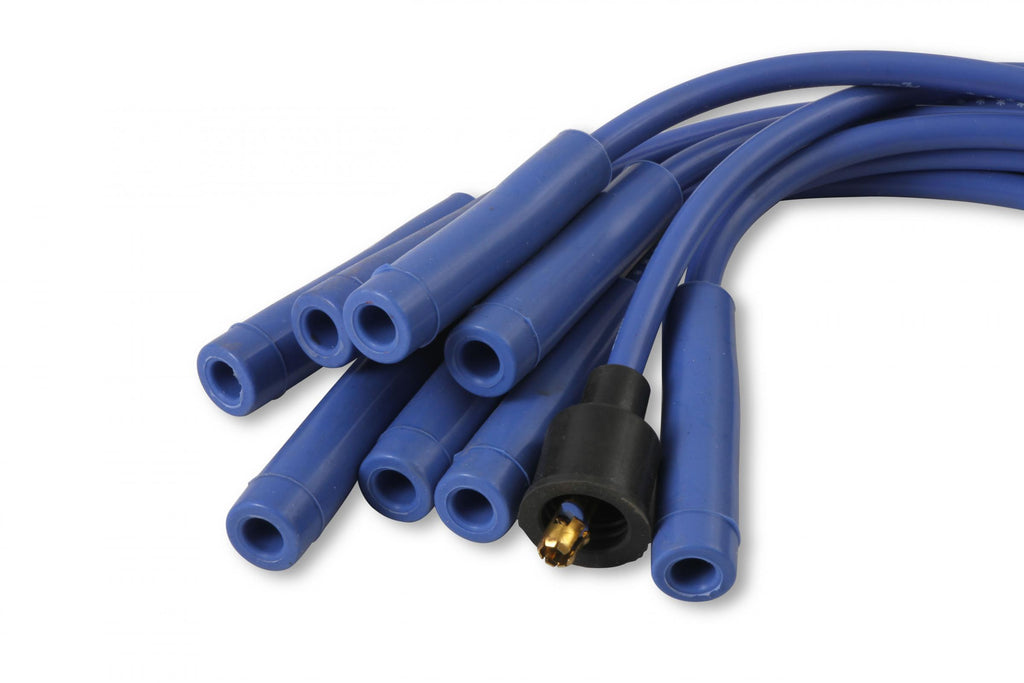 Spark Plug Wire Set- 8MM Blue Wire With Blue Straight Boots 4040B, Spark Plug Wires, Super Stock, Spiral Core, 8Mm, Blue, Set ACCEL