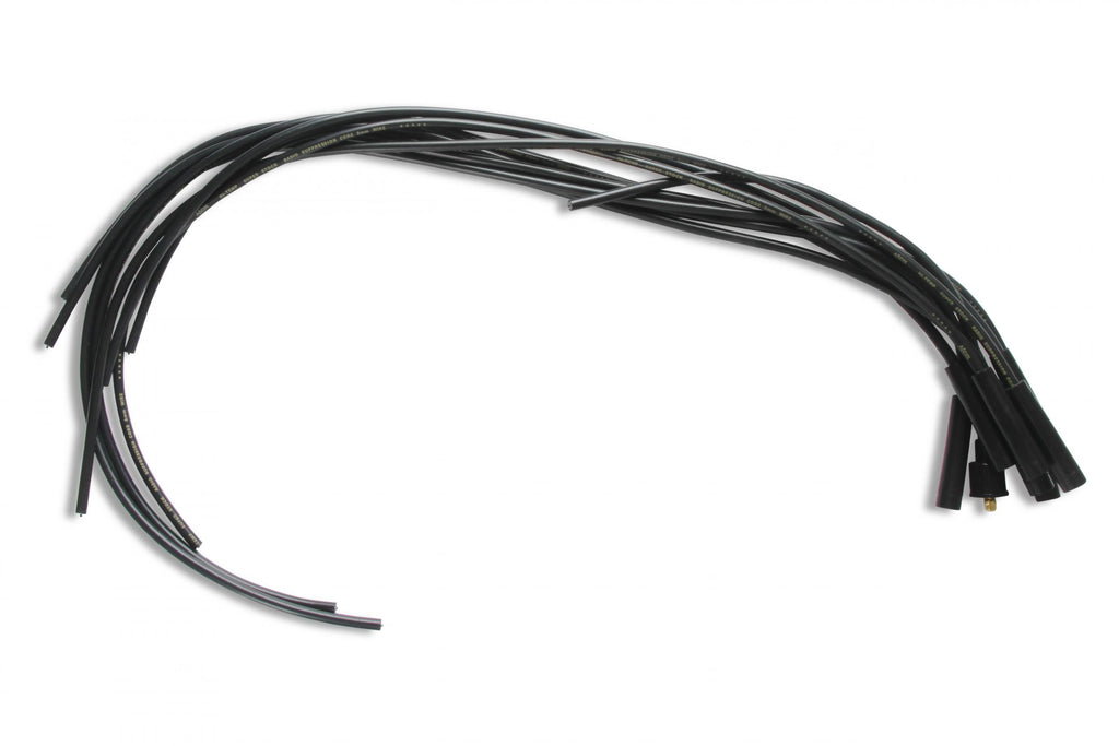 Spark Plug Wire Set- 8MM Black Wire With Black Straight Boots 4040K, Spark Plug Wires, Super Stock, Spiral Core, 8Mm, Black, Set ACCEL