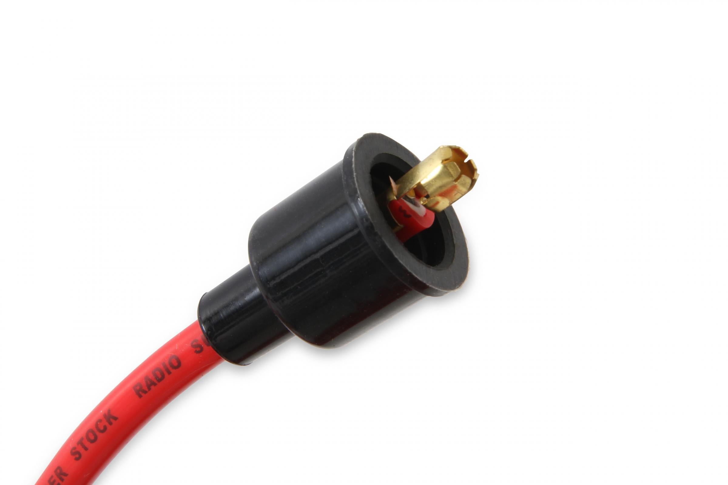 Spark Plug Wire Set- 8MM Red Wire With Red Straight Boots 4040R, Spark Plug Wires, Super Stock, Spiral Core, 8Mm, Red, Set ACCEL