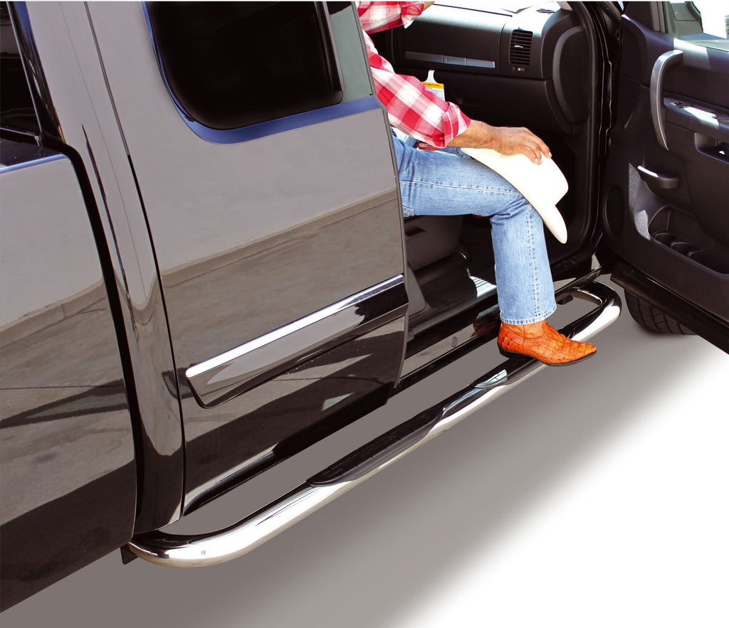 4000 Series SideSteps With Mountins Bracket Kit Polished Stainless Steel 1980-1996 Ford F-150/F-250 F-350 Go Rhino