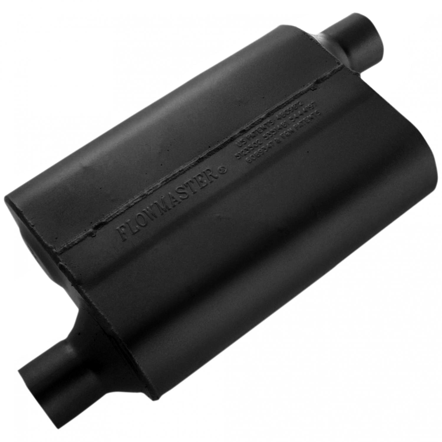 40 Series Chambered Muffler 40 Series 2.25 Offset In 2.25 Offset Out Aggressive Sound Flowmaster