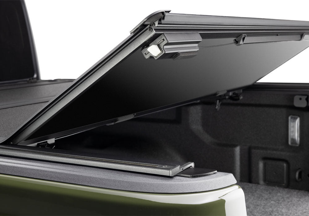 BAKFlip MX4 TS Hard Folding Truck Bed Cover 2007-2021 Toyota Tundra 5 Foot 6 Inch Bed with Deck Rail System without Trail Special Edition Storage Boxes BAK