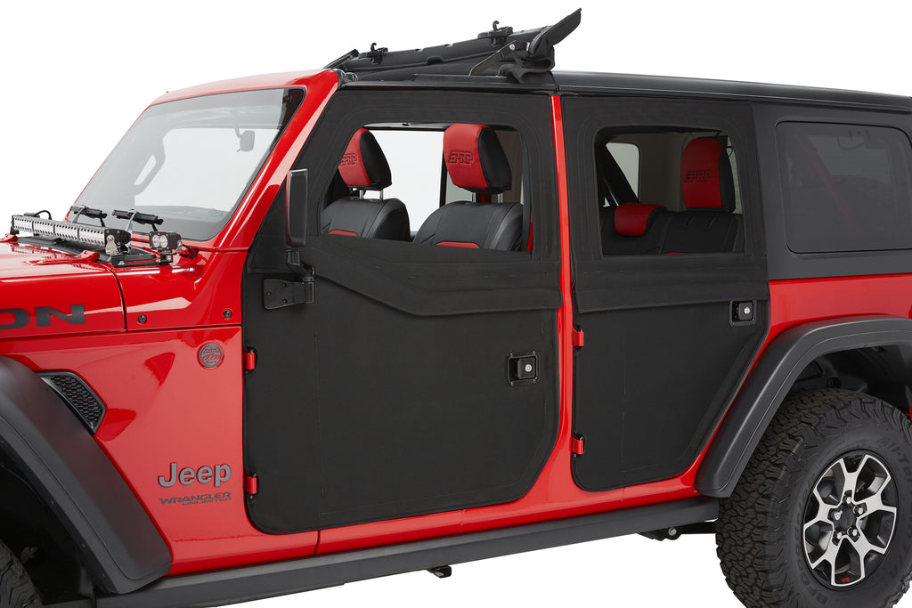 Full Fabric Doors Jeep '20-26 Gladiator '18-26 Wrangler JL Rear Black Twill Bestop