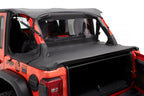 Jeep Wrangler Bikini Top Header Safari Cable Style Bikini Tops For Jeep 2018-2023 Wrangler JL 4 Door Black Diamond Bestop