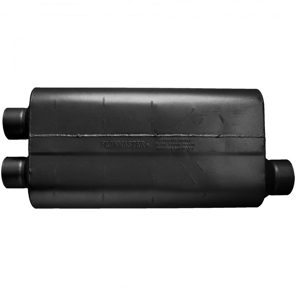 50 Series Big Block Chambered Muffler 50 Big Block 3.00 Dual In 3.50 Offset Out Mild Sound Flowmaster