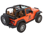 Jeep Wrangler Trektop Glide Slantback Soft Tops For Jeep 2007-2018 Wrangler JK 2 Door Black Diamond Bestop