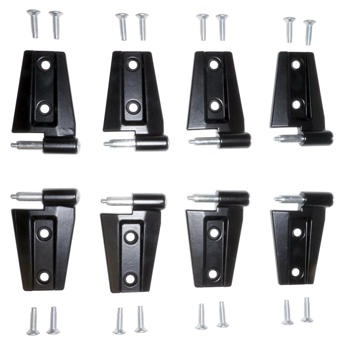 Black Primer Door Hinge Set (Door Side) for 2007-18 Jeep JK Wrangler w/ 4-Doors Crown Automotive