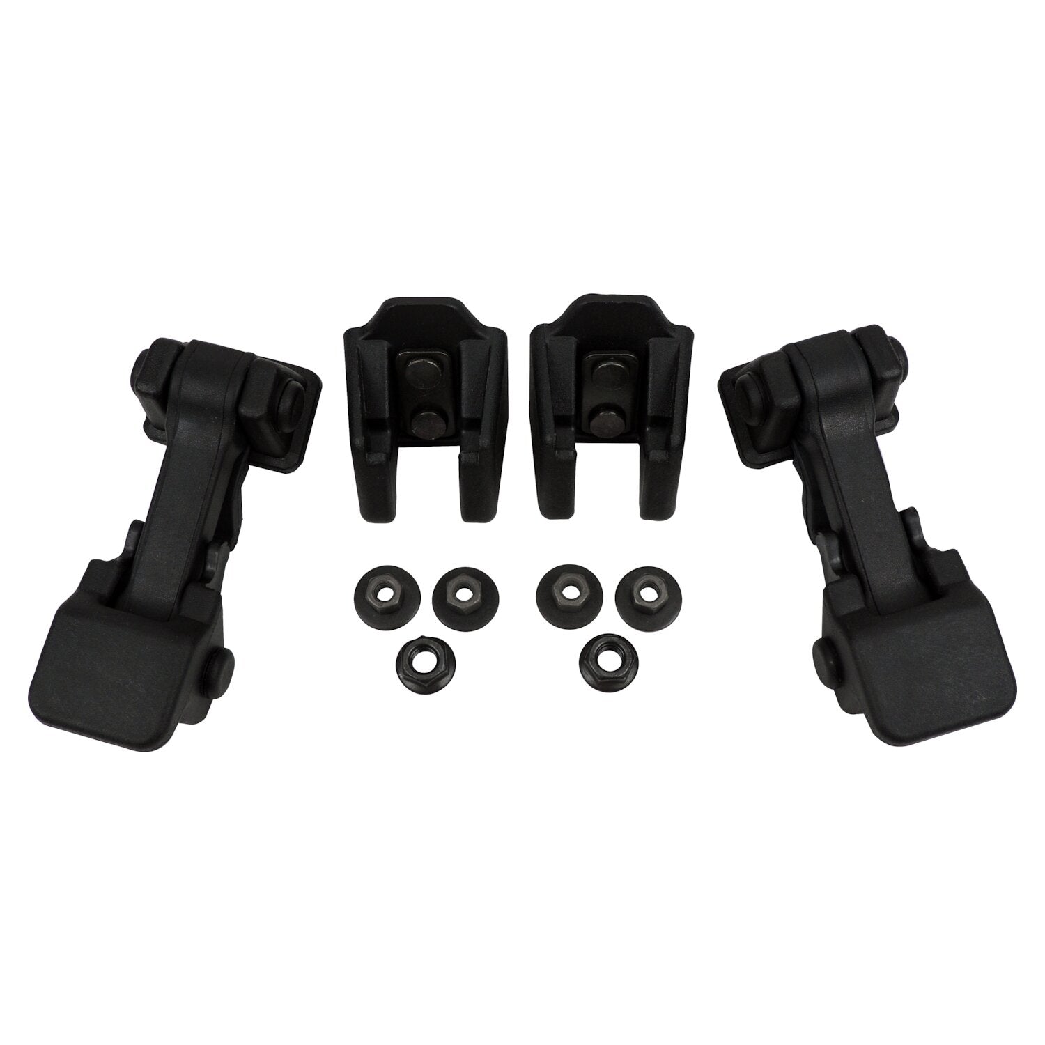 Hood Catch Kit for 2007-2018 Jeep JK Wrangler, Black Plastic Crown Automotive