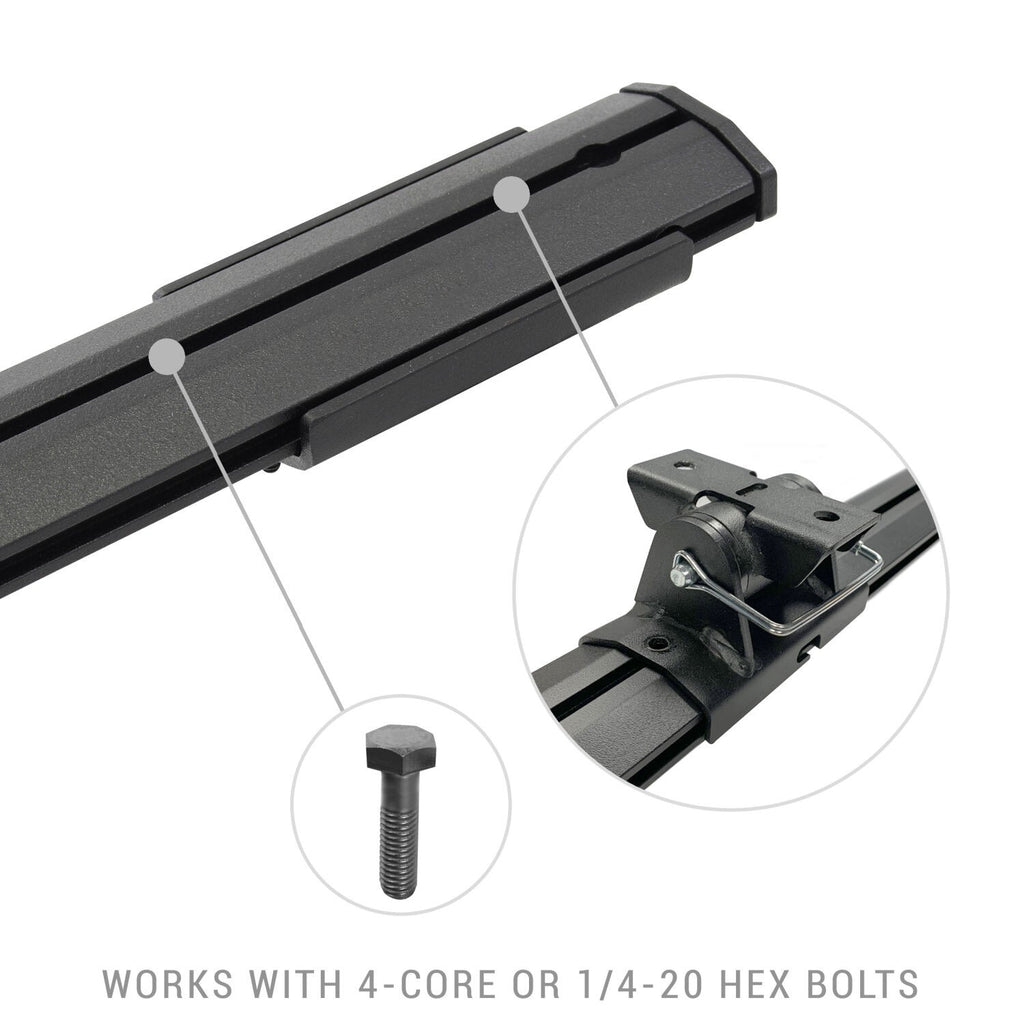 XRS Cross Bars Bed Rail Kit for Full/Mid Sized Trucks W/Tonneau Cover T Tracks Textured Black 2006-2026 Nissan Frontier 2016-2026 Toyota Tacoma 2017-2026 Ford F-250/F-350 Go Rhino
