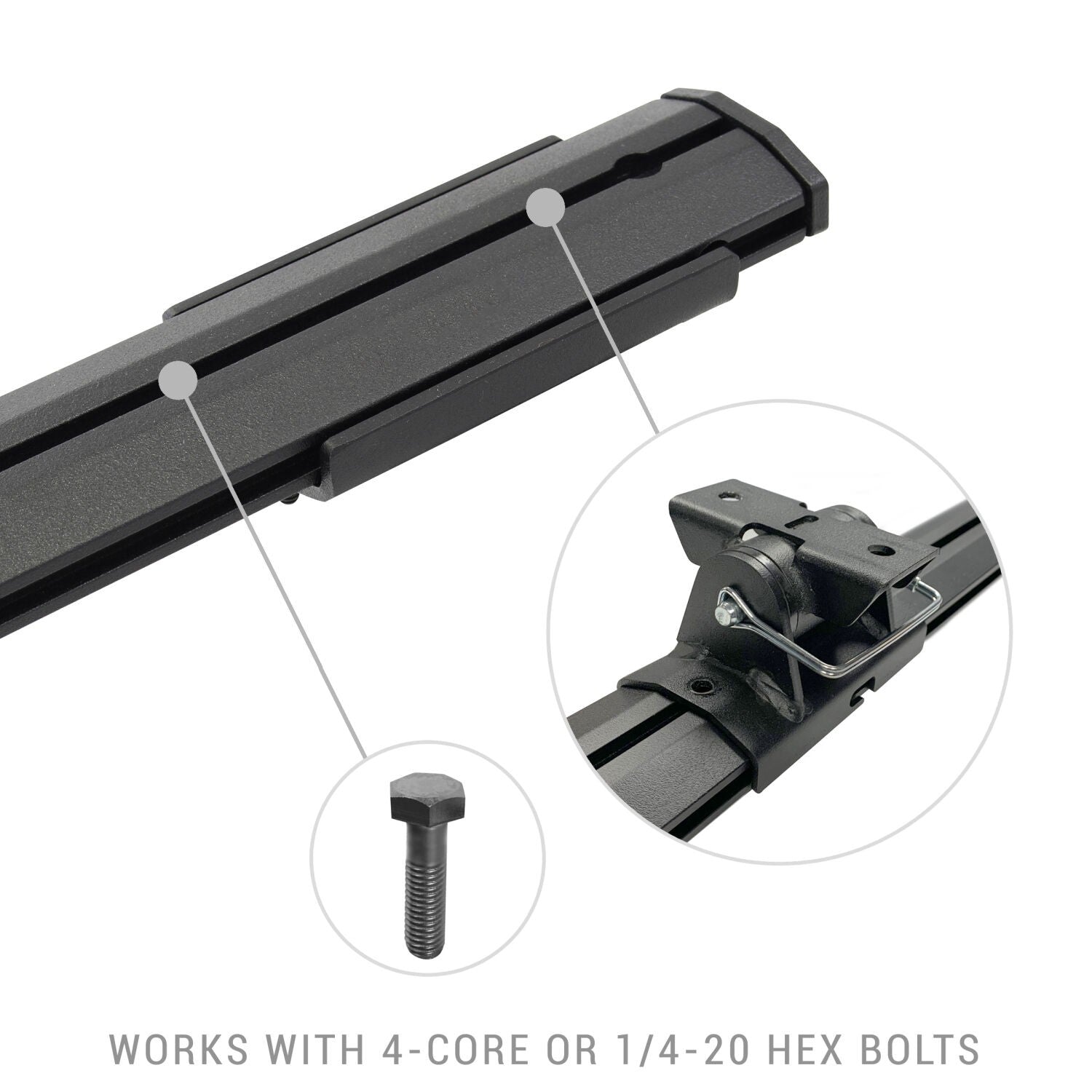 XRS Cross Bars Bed Rail Kit for Full/Mid Sized Trucks W/Tonneau Cover T Tracks Textured Black 2006-2026 Nissan Frontier 2016-2026 Toyota Tacoma 2017-2026 Ford F-250/F-350 Go Rhino
