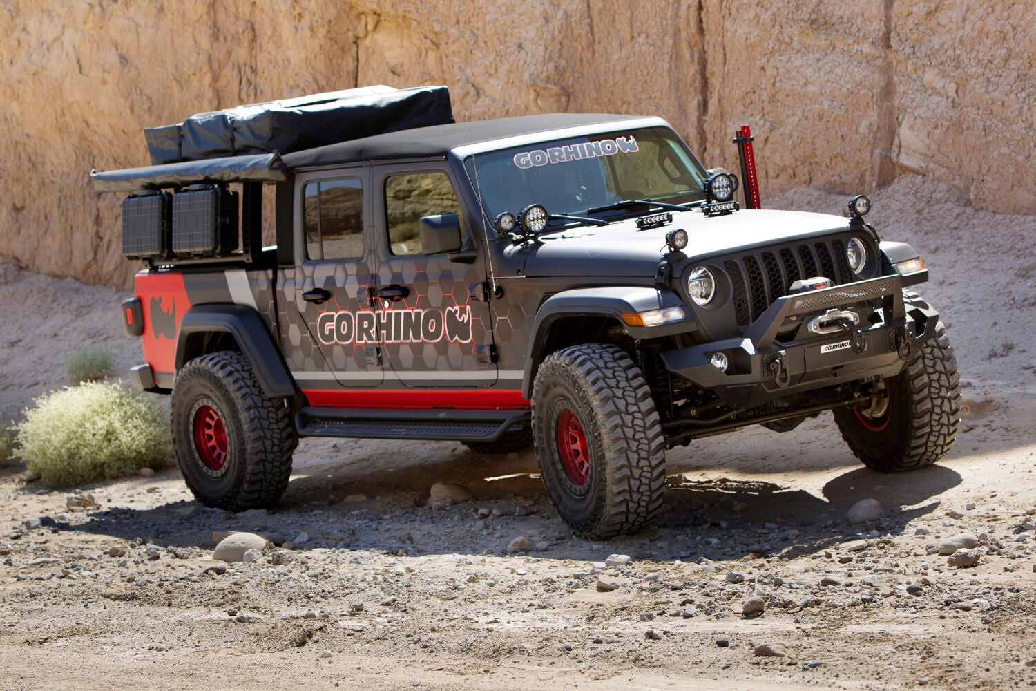 5950000T 01 XRS Overland Xtreme Rack Box 1 Only Textured Black 2020-2025 Jeep Gladiator Go Rhino
