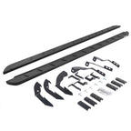 RB10 Slim Line Running Boards 80 Inch With Mounting Brackets Curved Textured Black 2015-2019 Silverado/Sierra 2500 HD Go Rhino