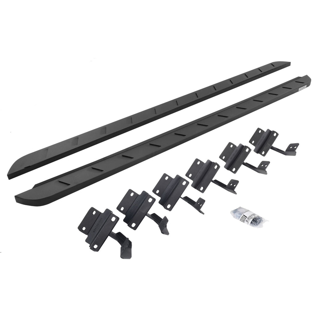 RB10 Slim Line Running Boards With Mounting Brackets Curved Textured Black 2015-2026 Ford F-150/ F-250/F-350 Go Rhino