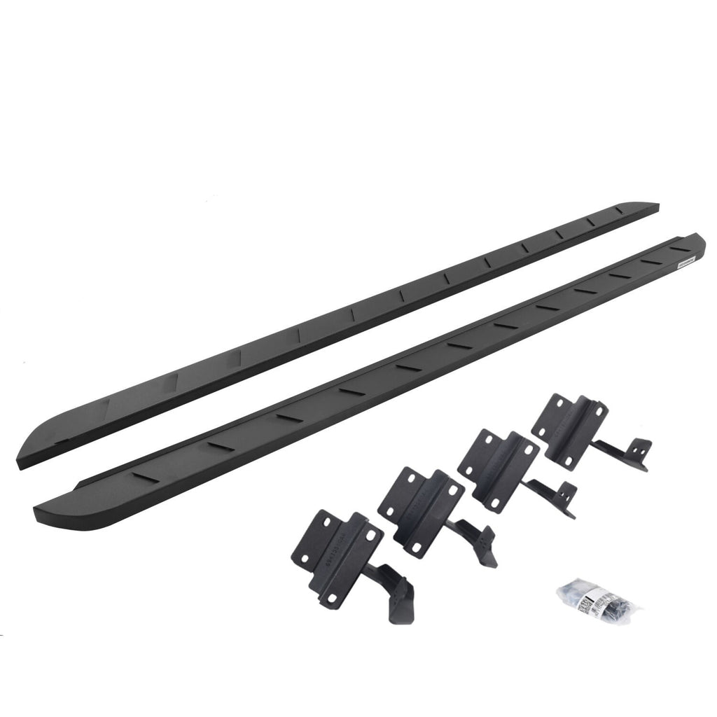 RB10 Slim Line Running Boards With Mounting Brackets Textured Black 2017-2026 Ford F-150/F-250/F-350 Go Rhino