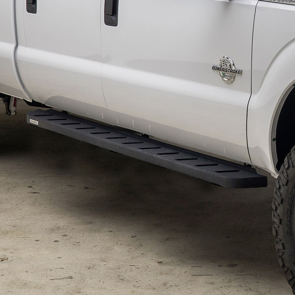 RB10 Running Boards With Mounting Brackets Protective Bedliner Coating 2015-2026 Ford F-150/ F-250/F-350 Extended Cab Go Rhino