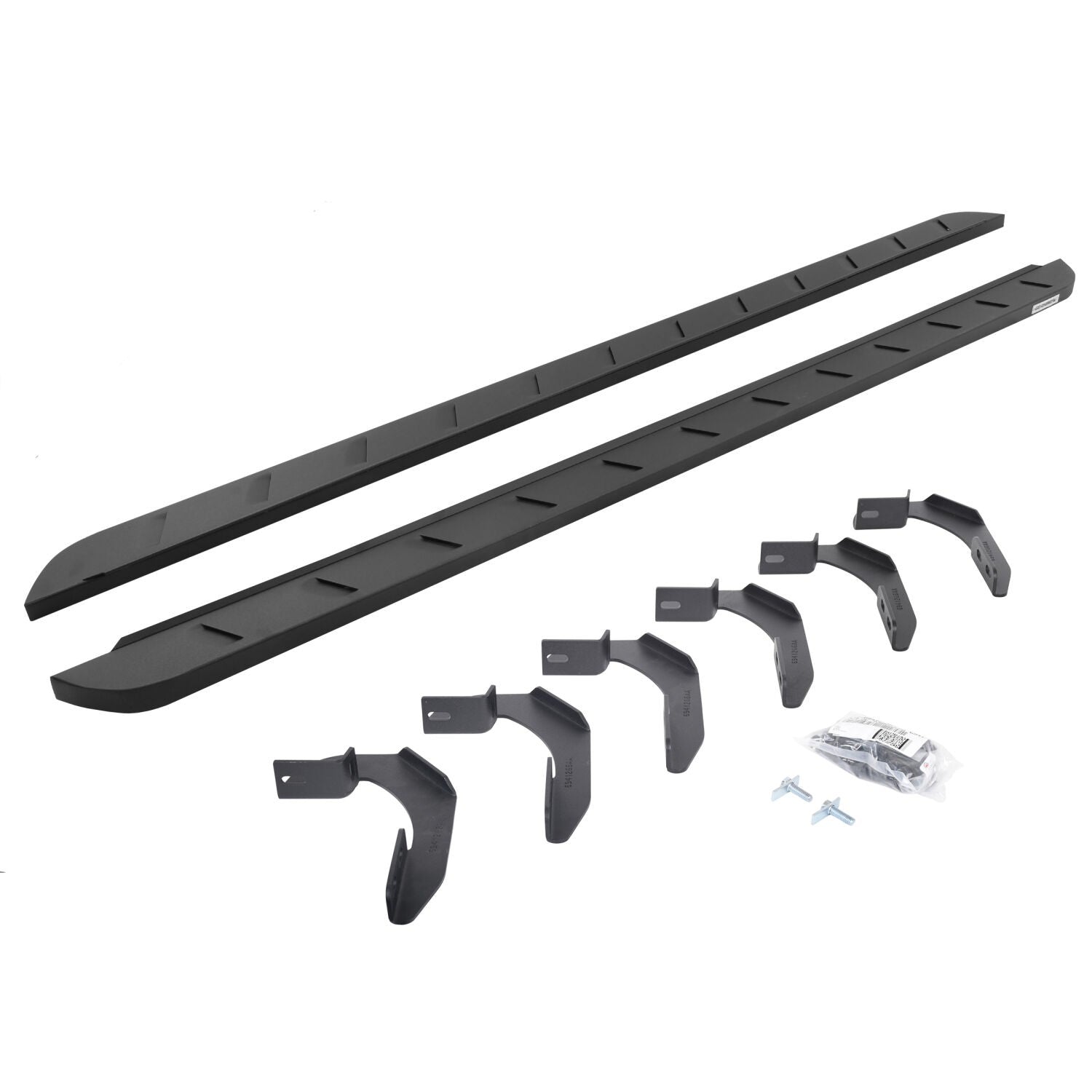 RB10 Slim Line Running Boards W/Mounting Brackets Textured Blk 2005-2026 Nissan Frontier Go Rhino