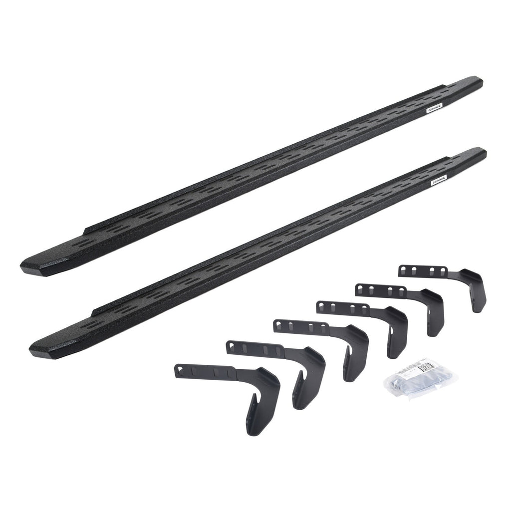 RB10 Running Boards With Mounting Brackets Textured Black 2007-2021 Toyota Tundra Go Rhino
