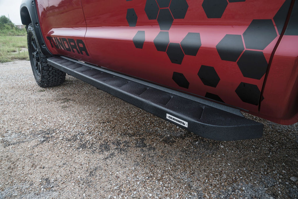 RB10 Running Boards With Mounting Brackets Protective Bedliner Coating 2007-2021 Toyota Tundra Go Rhino