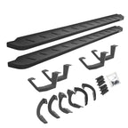 RB10 Running Boards With Mounting Brackets & 2 Pairs of Drop Steps Kit Protective Bedliner Coating 2014-2024 Toyota 4Runner Go Rhino