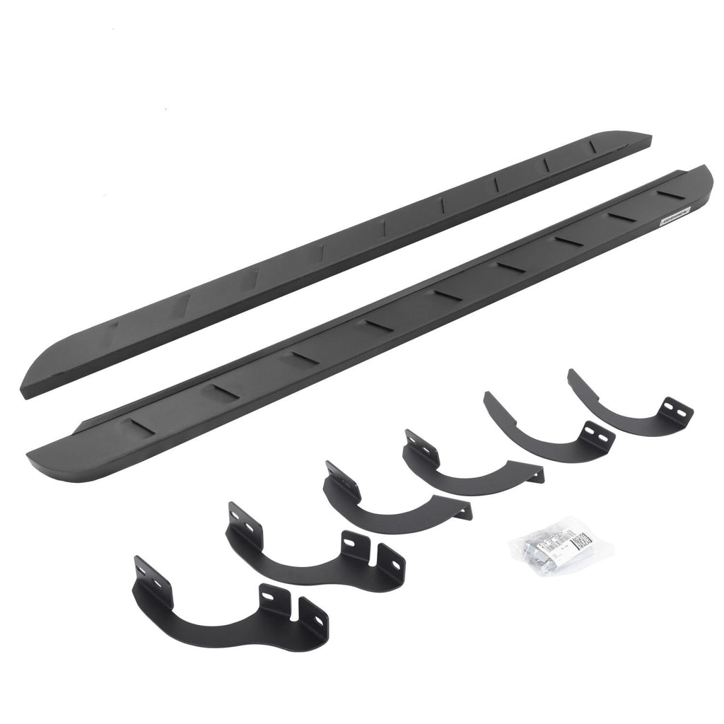 RB10 Slim Line Running Boards With Mounting Brackets Curved Textured Black 2014-2024 Toyota 4Runner Go Rhino
