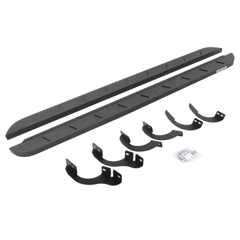RB10 Slim Line Running Boards With Mounting Brackets Protective Bedliner Coating 2014-2024 Toyota 4Runner Go Rhino