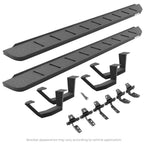 RB10 Running Boards With Mounting Brackets & 2 Pairs of Drop Steps Kit Protective Bedliner Coating 2005-2023 Toyota Tacoma Go Rhino