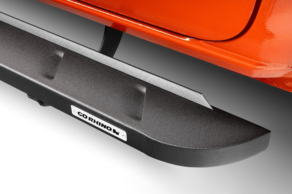 RB10 Slim Line Running Boards With Mounting Brackets Curved Textured Black 2005-2023 Toyota Tacoma Go Rhino