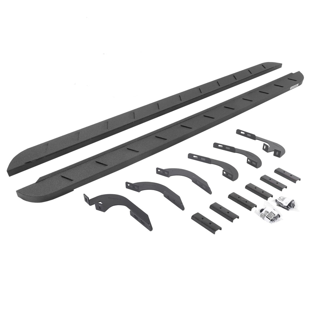 RB10 Slim Line Running Boards With Mounting Brackets Protective Bedliner Coating 2005-2023 Toyota Tacoma Go Rhino