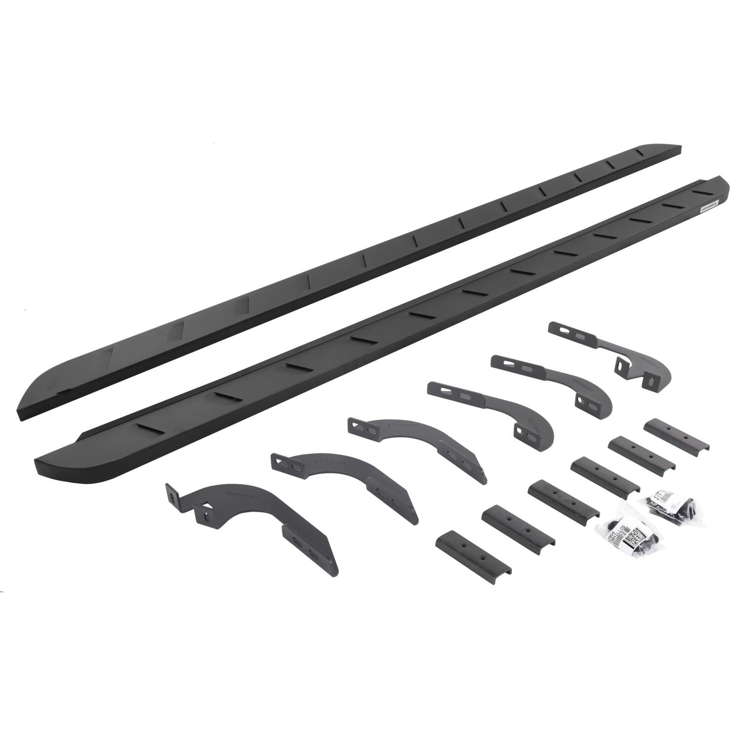 RB10 Slim Line Running Boards with Mounting Brackets Kit Textured Black 2024-2026 Toyota Tacoma Go Rhino
