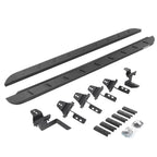 RB10 Slim Line Running Boards With Mounting Brackets Textured Black For 2007-2018 Jeep Wrangler JK 4 Door Go Rhino