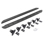 RB10 Slim Line Running Boards With Mounting Brackets Curved Textured Black 2018-2026 Jeep Wrangler Go Rhino