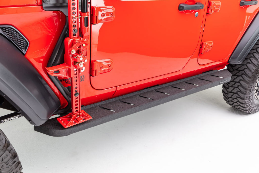 RB10 Running Boards With Mounting Brackets Protective Bedliner Coating 2018-2026 Jeep Wrangler Go Rhino