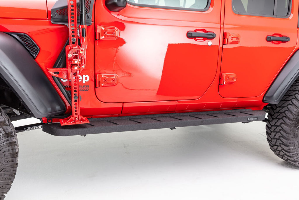 RB10 Running Boards With Mounting Brackets Protective Bedliner Coating 2018-2026 Jeep Wrangler Go Rhino