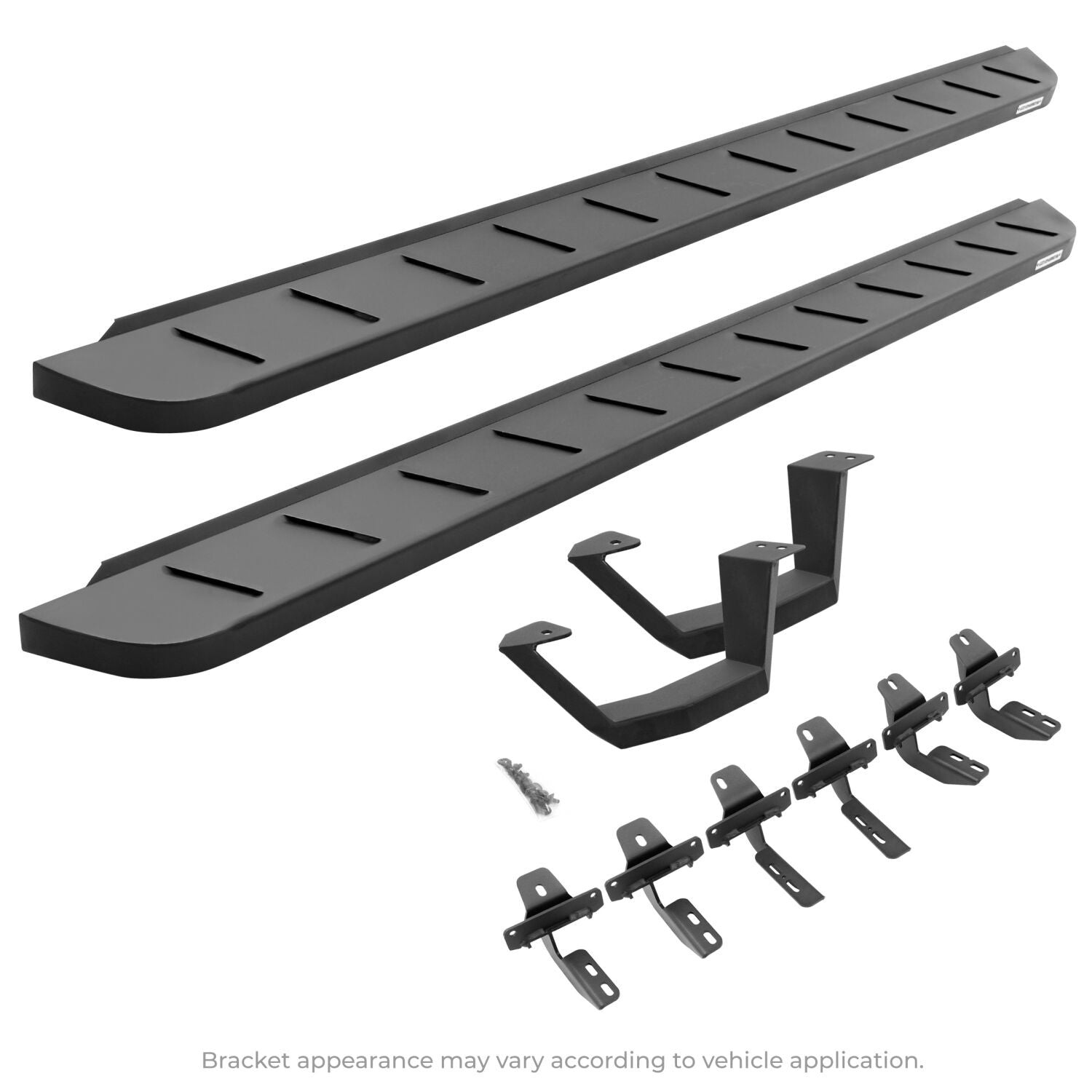 RB10 Running Boards With Mounting Brackets & 1 Pair of Drop Steps Kit Textured Black For 2018-2025 Jeep Wrangler JL Go Rhino