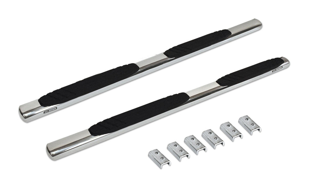 4 Inch OE Xtreme SideSteps With Mounting Bracket Kit Polished Stainless Steel 2019-2026 Silverado/Sierra 1500/2500 HD Extended Cab Go Rhino