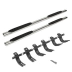 4 Inch OE Xtreme SideSteps With Mounting Bracket Kit Polished Stainless Steel 2021-2025 Ford Bronco 4 Door Go Rhino