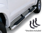 4 Inch OE Xtreme SideSteps With Mounting Bracket Kit Polished Stainless Steel Inch 2005-2026 Nissan Frontier Go Rhino