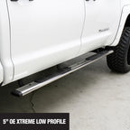 5 Inch OE Xtreme Low Profile SideSteps With Mounting Bracket Kit Polished Stainless Steel 2015-2026 Ford F-150/ F-250/F-350 Standard Cab Go Rhino