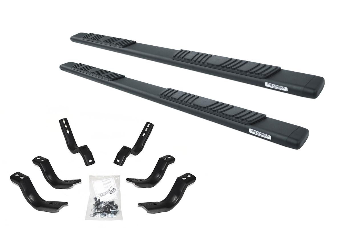 5 Inch OE Xtreme Low Profile SideSteps With Mounting Bracket Kit Textured Black 2015-2026 Ford F-150/ F-250/F-350 4 Door Go Rhino