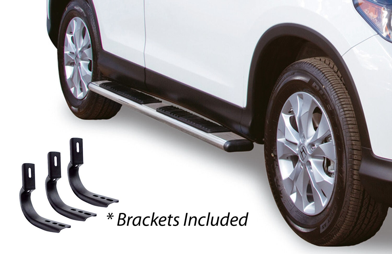 5 Inch OE Xtreme Low Profile SideSteps With Mounting Bracket Kit Polished Stainless Steel 2011-2014 Dodge Durango 2011-2021 Jeep Grand Cherokee Go Rhino