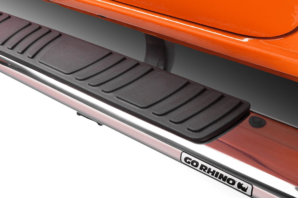 5 Inch OE Xtreme Low Profile Side Steps with Mounting Brackets Kit Polished Stainless Steel 2024-2026 Toyota Tacoma Go Rhino
