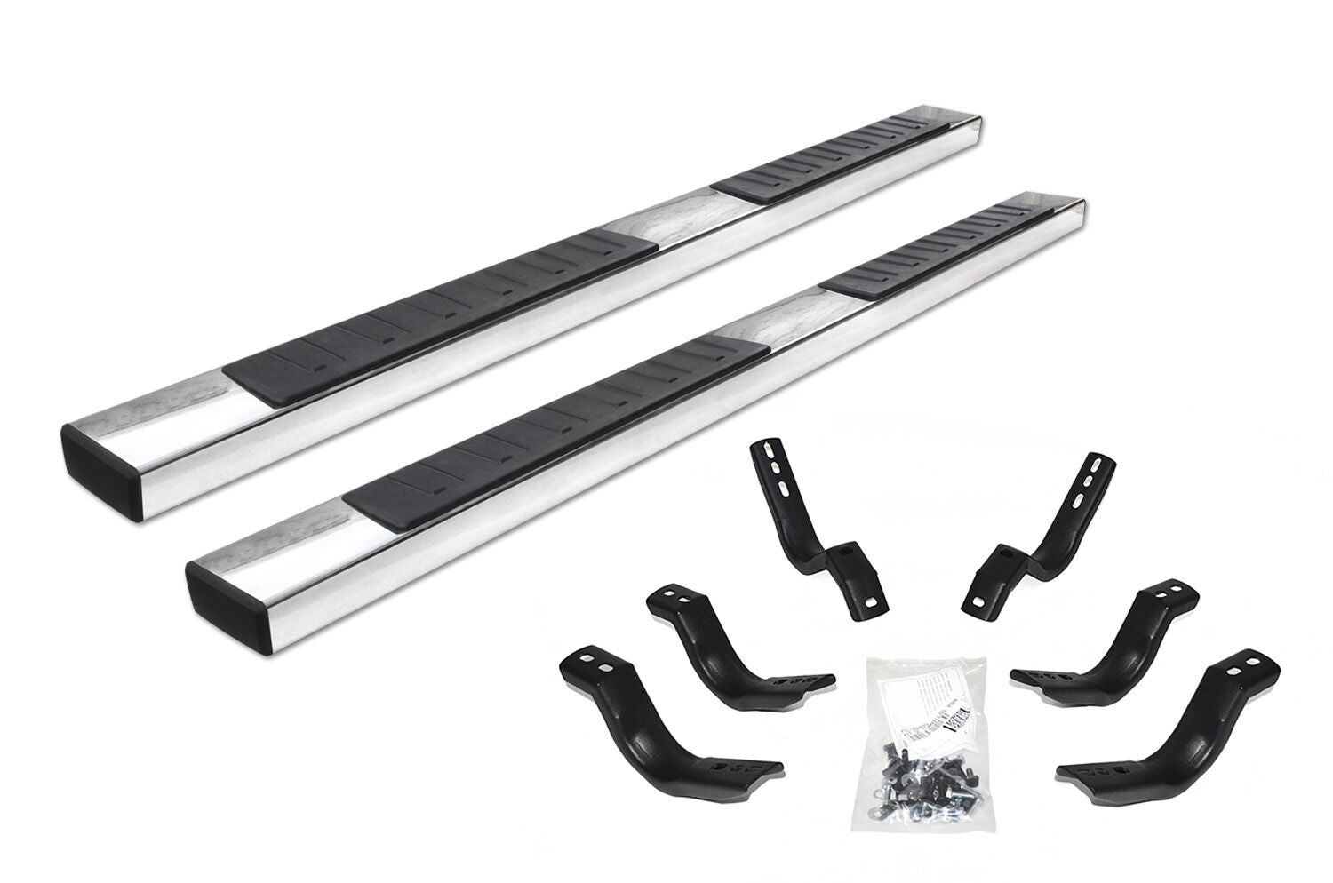 6 Inch OE Xtreme II SideSteps With Mounting Bracket Kit Polished Stainless Steel 2019-2026 Silverado/Sierra 1500/2500 HD Go Rhino