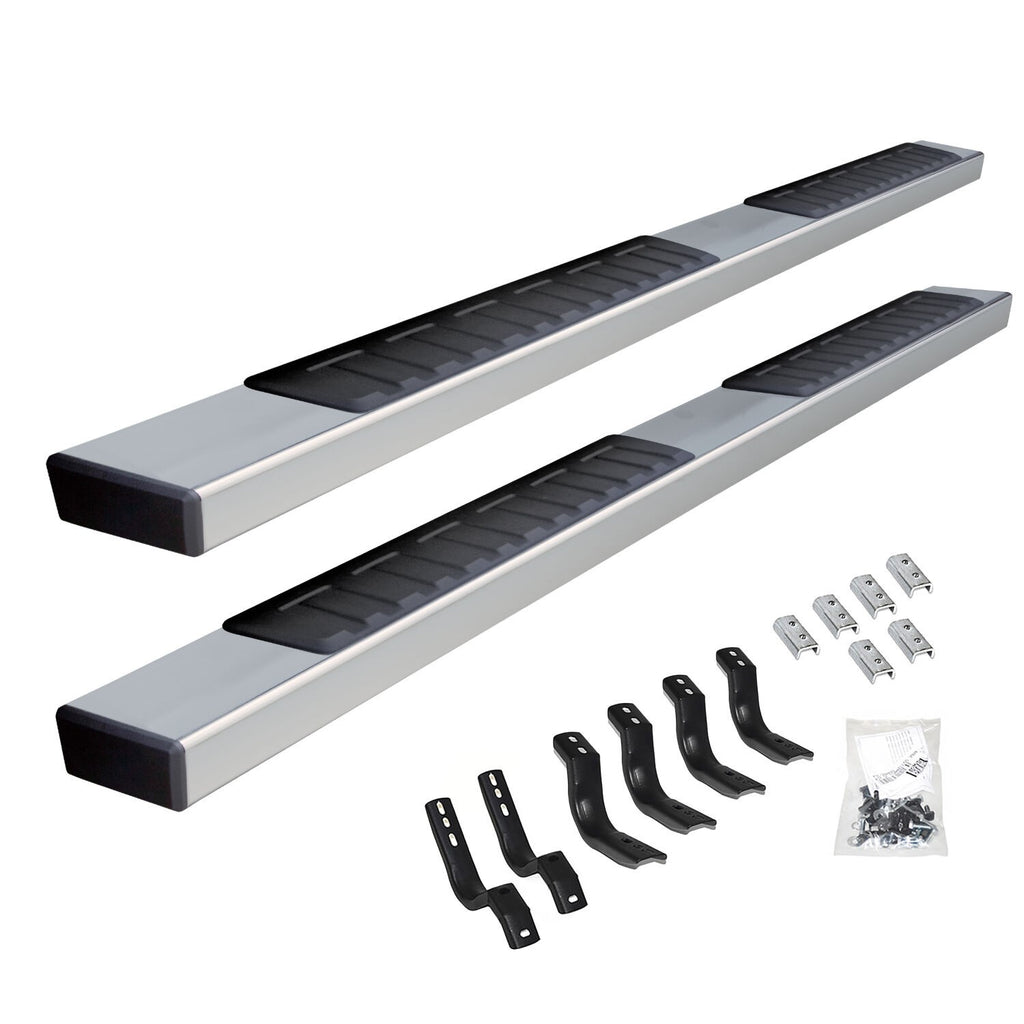 6 Inch OE Xtreme II SideSteps With Mounting Bracket Kit Polished Stainless Steel 2022-2026 Toyota Tundra Extended Cab Go Rhino