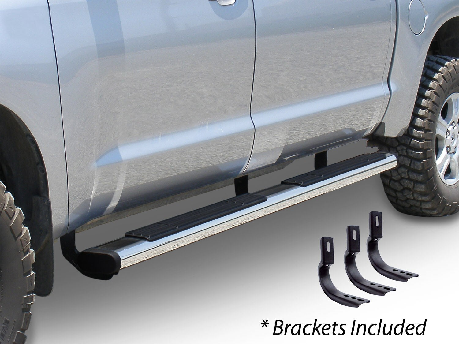 6 Inch OE Xtreme Composite SideSteps Kit 80in Long Chrome + Brackets Chrome 1999-2006 Silverado/Sierra 150 2001-2013 Silverado/Sierra 2500/3500 Go Rhino