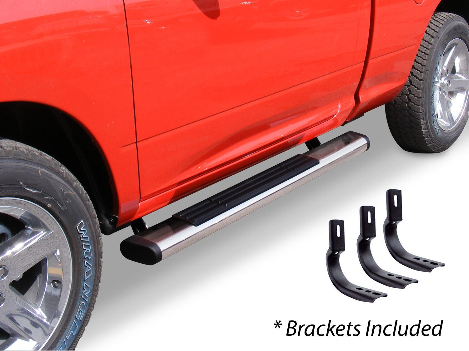6 Inch OE Xtreme SideSteps With Mounting Bracket Kit Polished Stainless Steel 2007-2018 Silverado/Sierra 150/2500 HD Go Rhino