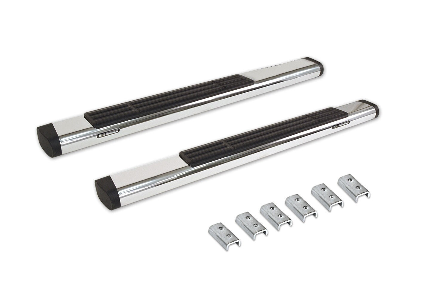 6 Inch OE Xtreme SideSteps With Mounting Bracket Kit Polished Stainless Steel 2007-2018 Silverado/Sierra 150/2500 HD Go Rhino