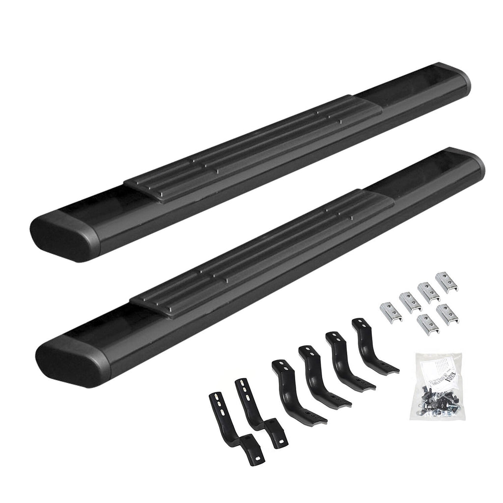 6 Inch OE Xtreme SideSteps With Mounting Bracket Kit Textured Black 2007-2019 Silverado 2500/3500 HD Go Rhino