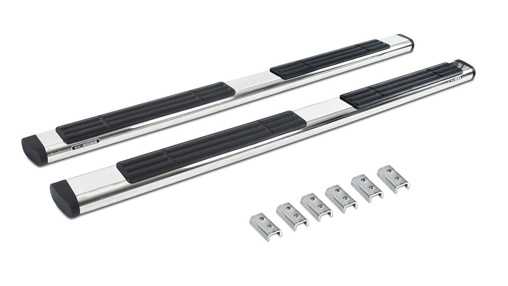 6 Inch OE Xtreme SideSteps With Mounting Bracket Kit Polished Stainless Steel 2007-2018 Silverado/Sierra 1500/2500 HD Go Rhino