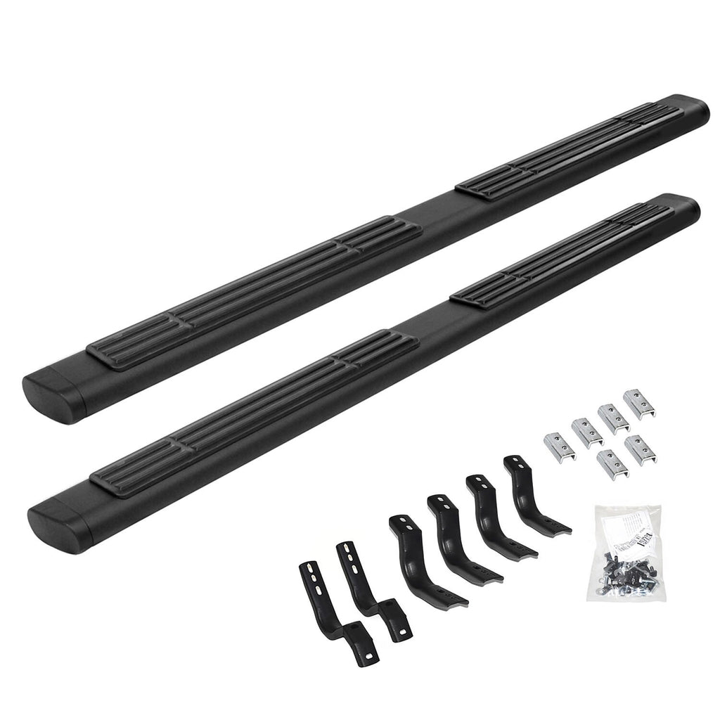 6 Inch OE Xtreme SideSteps With Mounting Bracket Kit Textured Black 2007-2018 Silverado/Sierra 1500/2500 HD Go Rhino